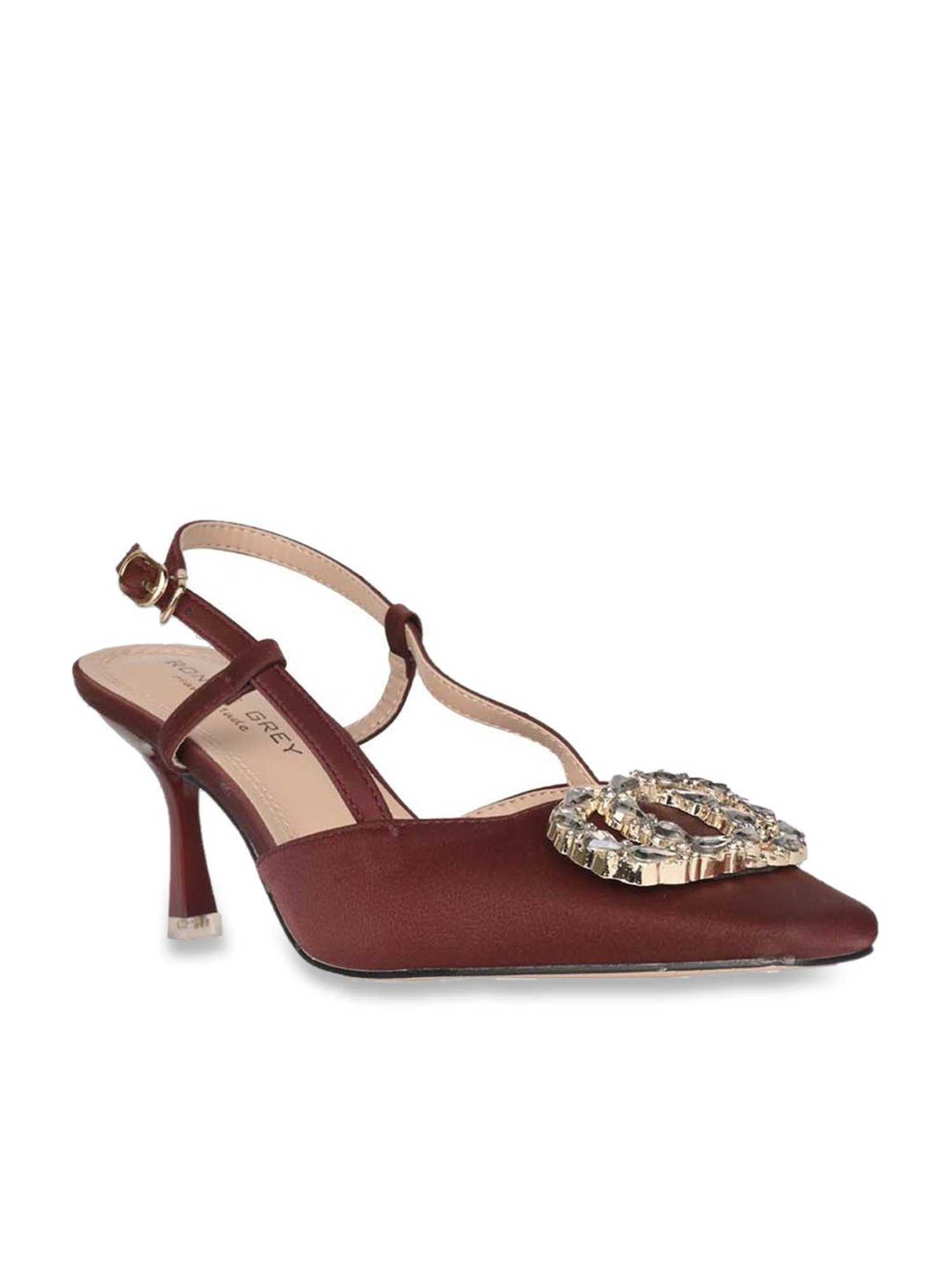 Ronnie Grey Women's Wine Back Strap Stilettos