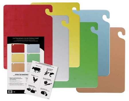 SAN JAMAR CB1824KCGR Cutting Board Set,18x24,6 Boards
