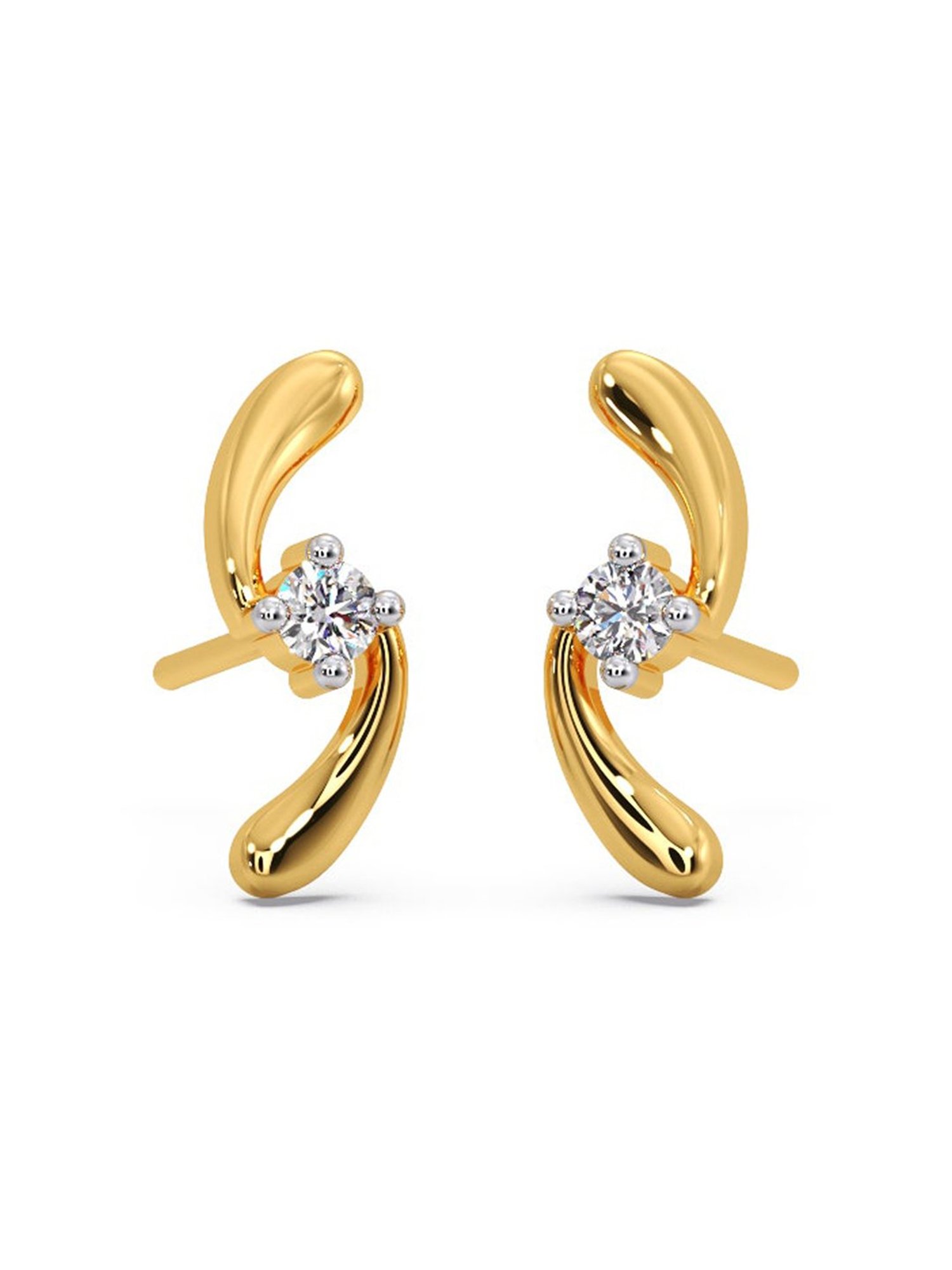 P.C. Chandra Jewellers 18 kt Gold & Diamond Earrings