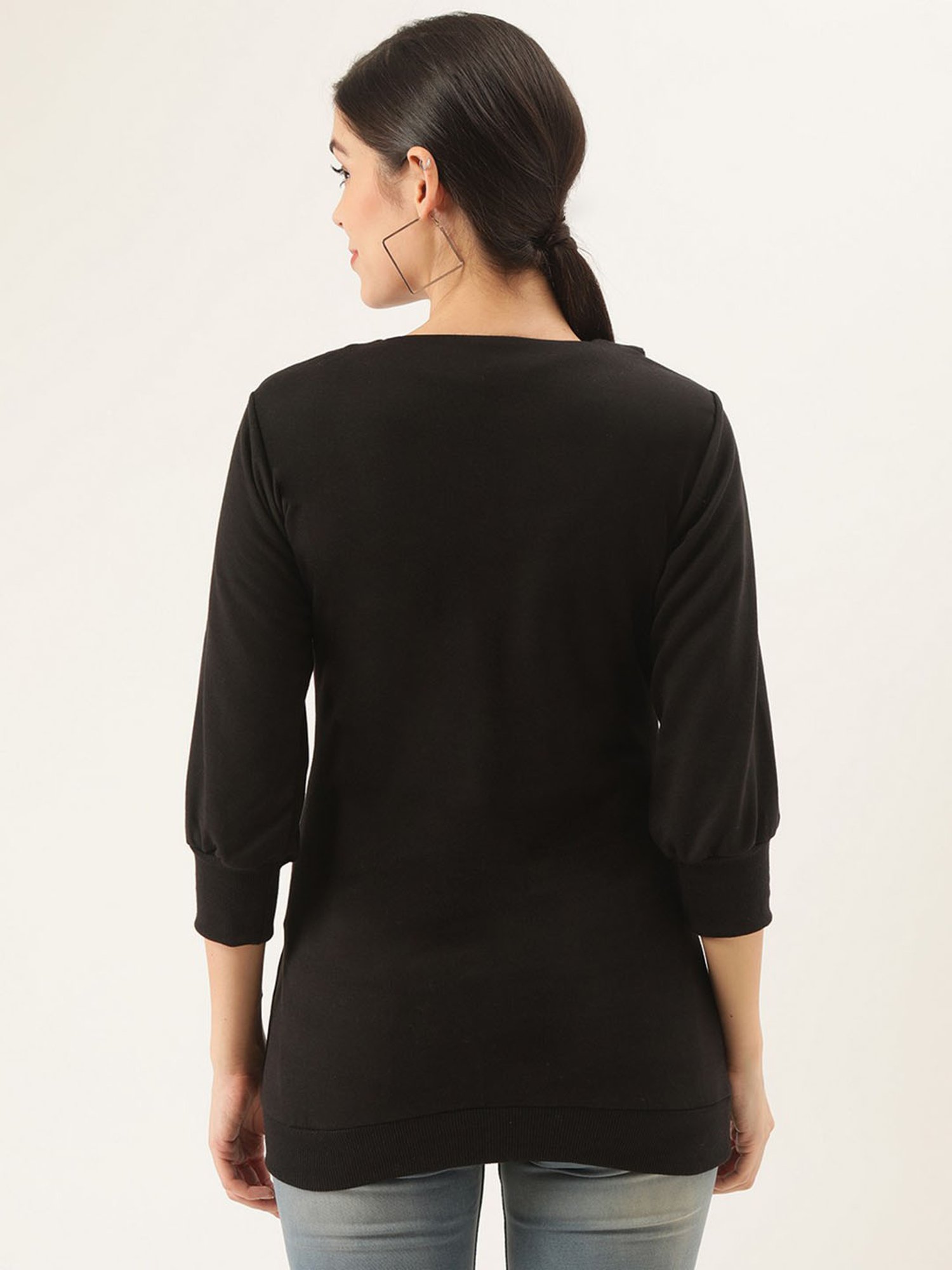 Belle Fille Black Embellished Sweatshirt