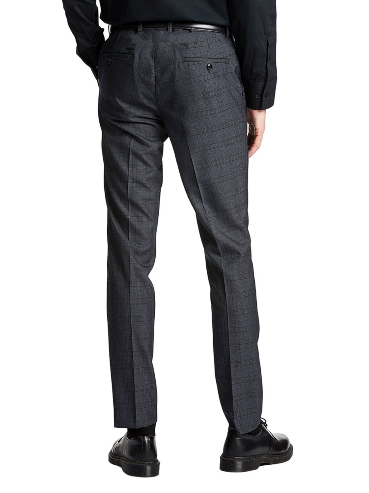 Lindbergh Grey Slim Fit Checks Two Piece Suit