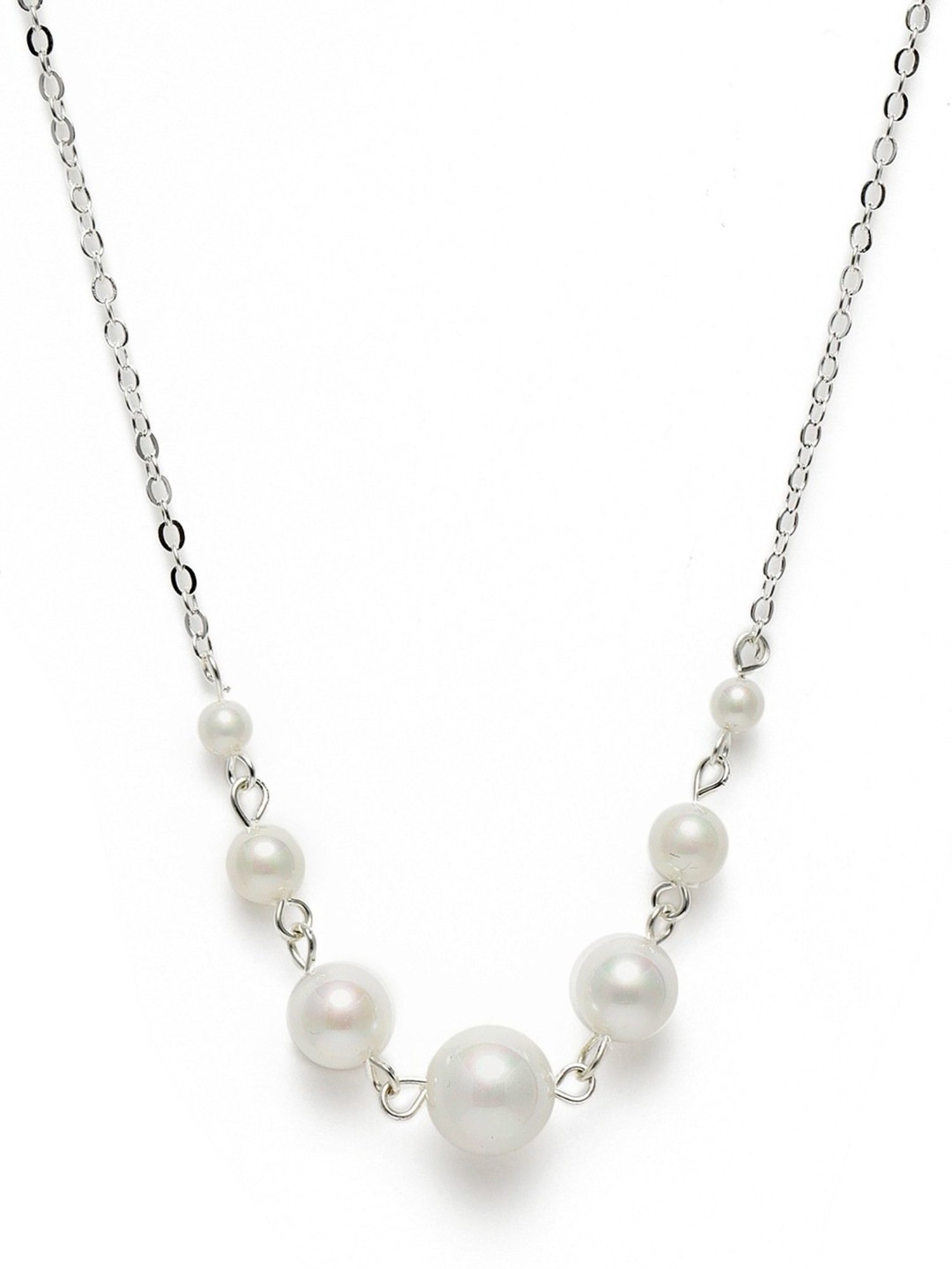 Zaveri Pearls Silver Tone Contemporary Pearls Chain-ZPFK10030