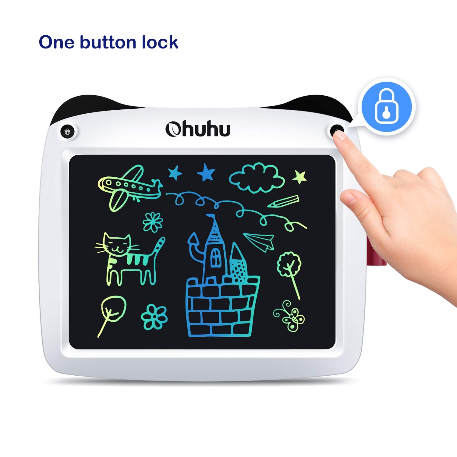 LCD Writing Tablet Colorful Screen, Ohuhu 9" Electronic Drawing Board, Doodle Board, LCD Digital Handwriting Pad Gifts for Kids Children at Home and School, Scribble and Play Learning Boards Ages 3+
