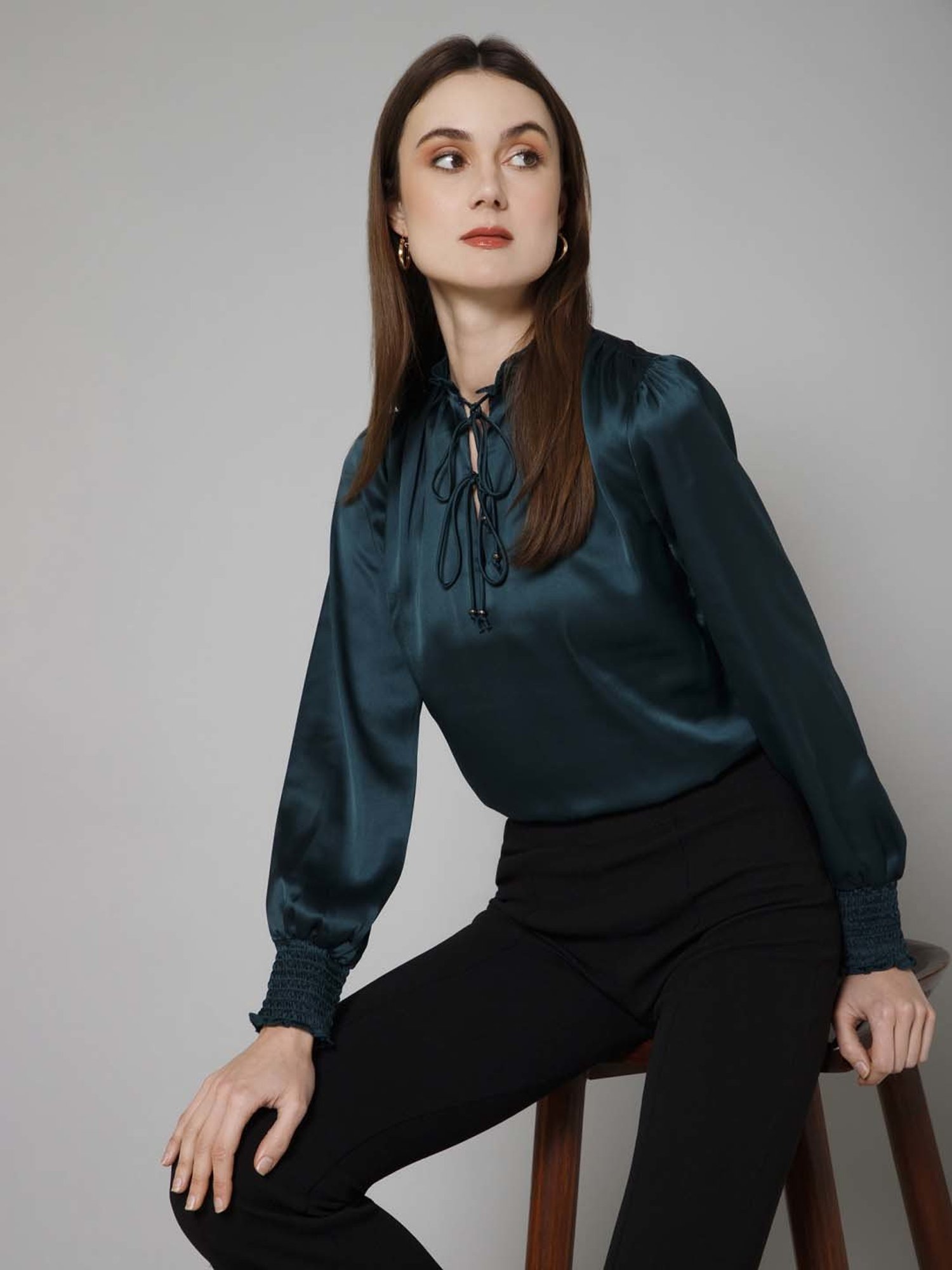 PURYS Bottle Green Regular Fit Top