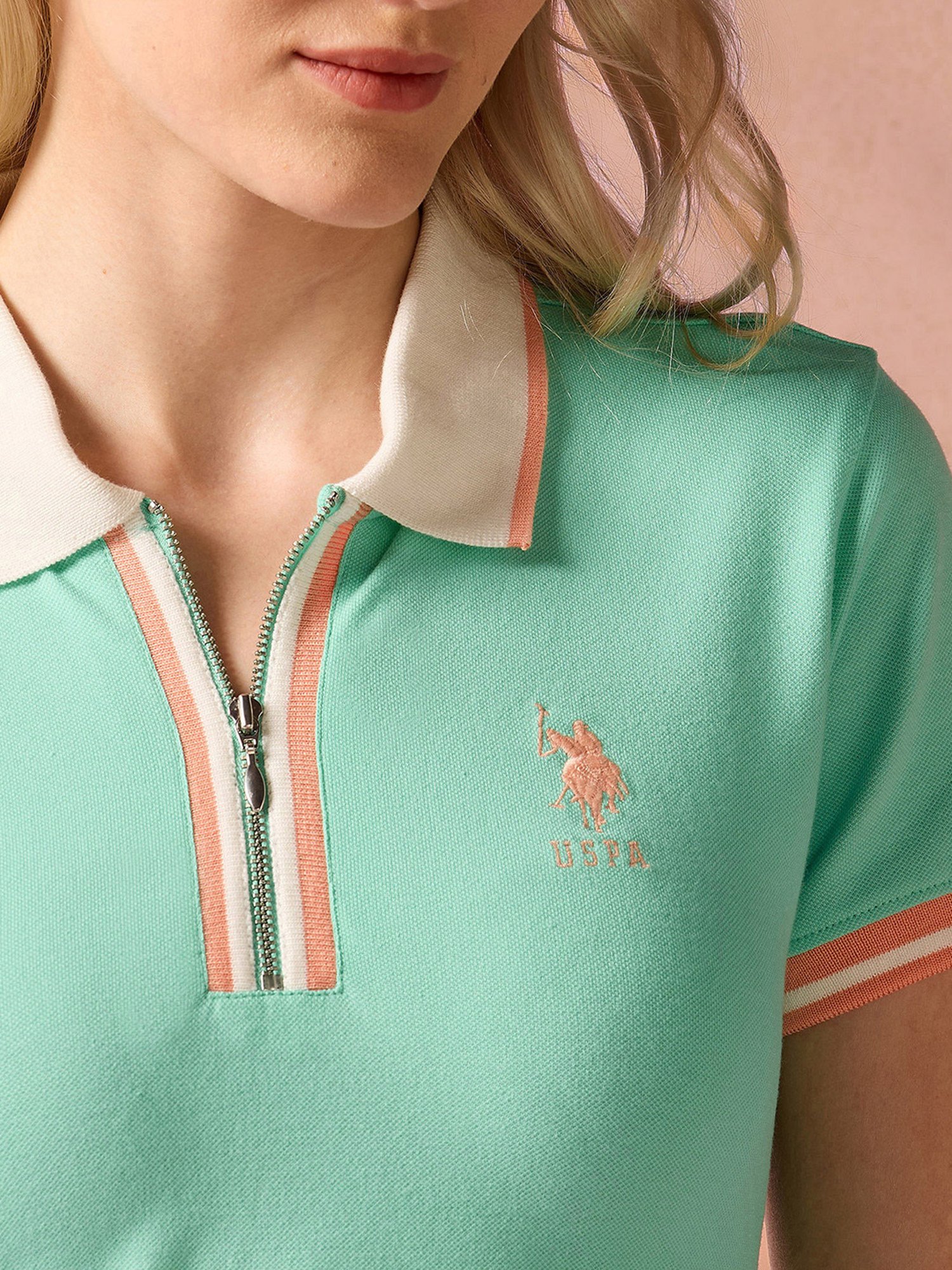 U.S. Polo Assn. Green Logo Print Polo T-Shirt