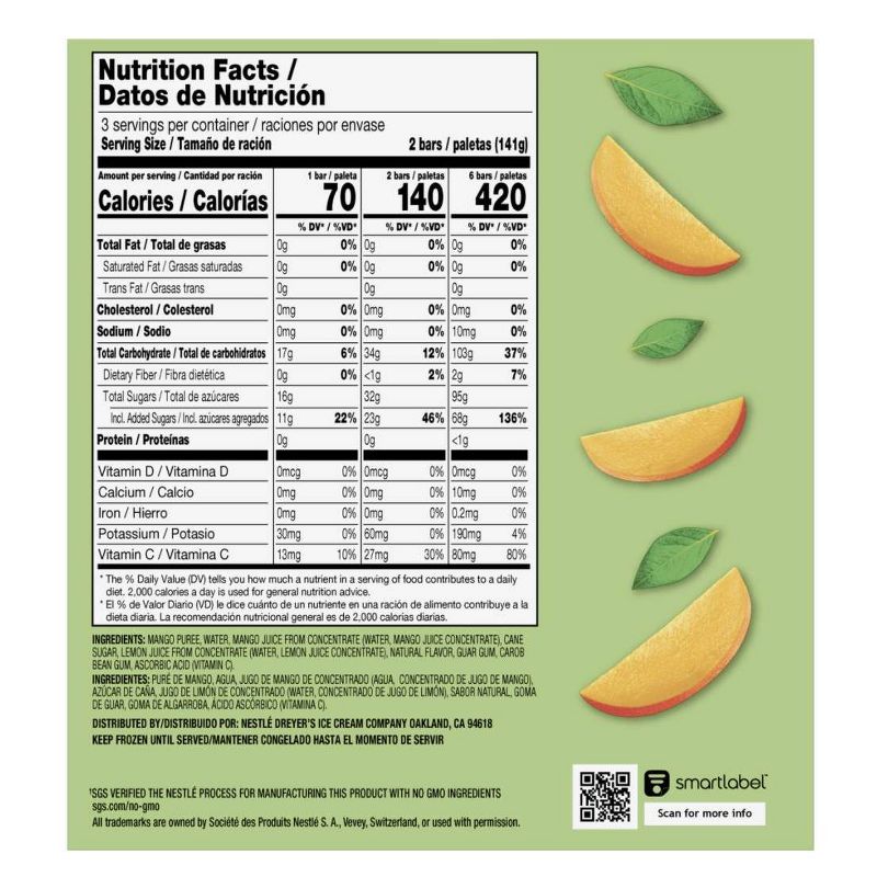 Outshine Mango Frozen Fruit Bar - 6ct