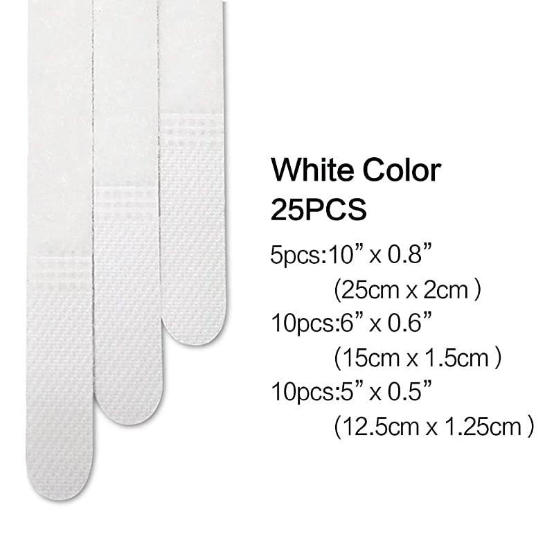 50 Pack Fastening Cable Straps Reusable Cord Organizer Keeper Holder Cable Ties for Earphones Earbuds Headphones Home Office Tablet PC TV Wire Management 3 Size Black and White