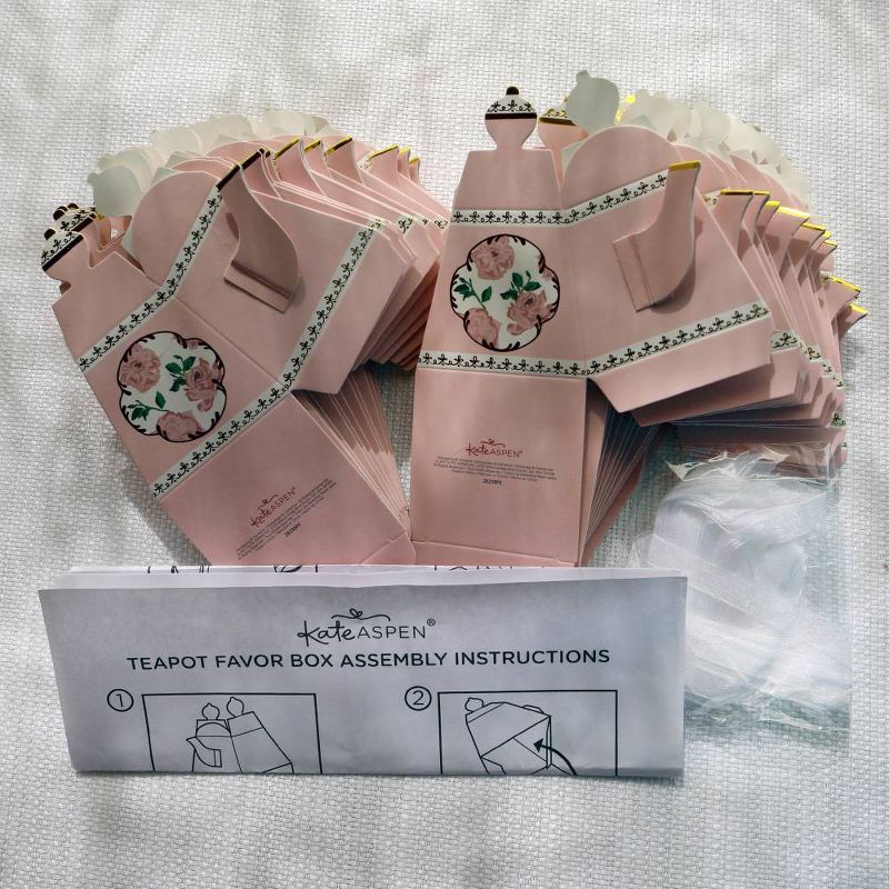 24ct Tea Time Teapot Favor Box Pink