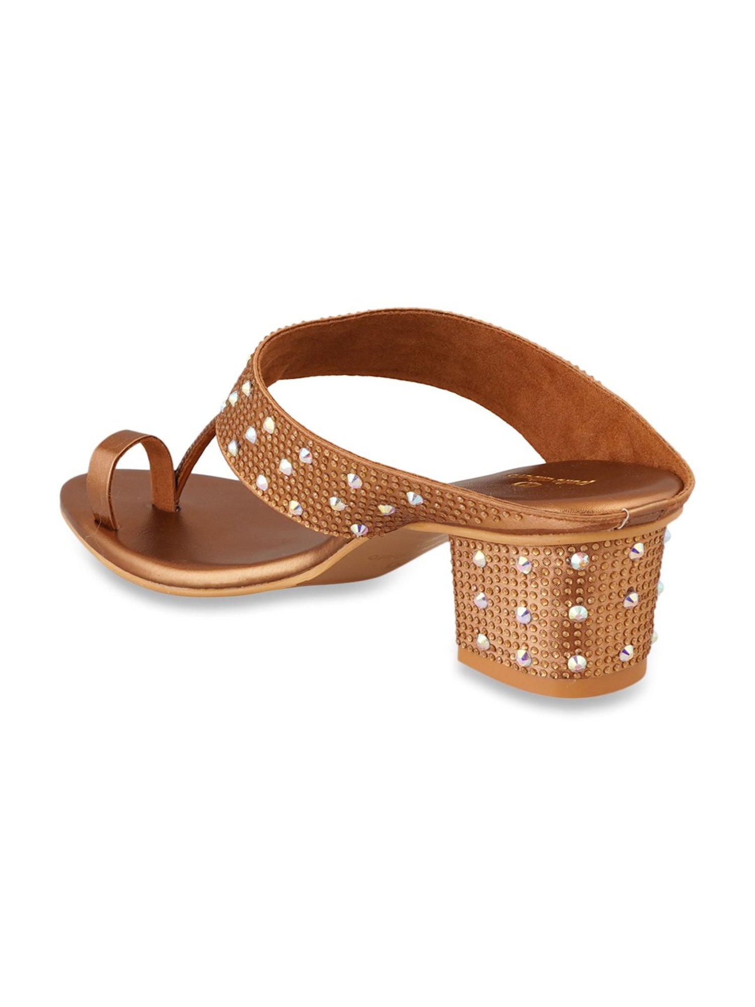 Pelle Albero Women's Antique Gold Toe Ring Sandals