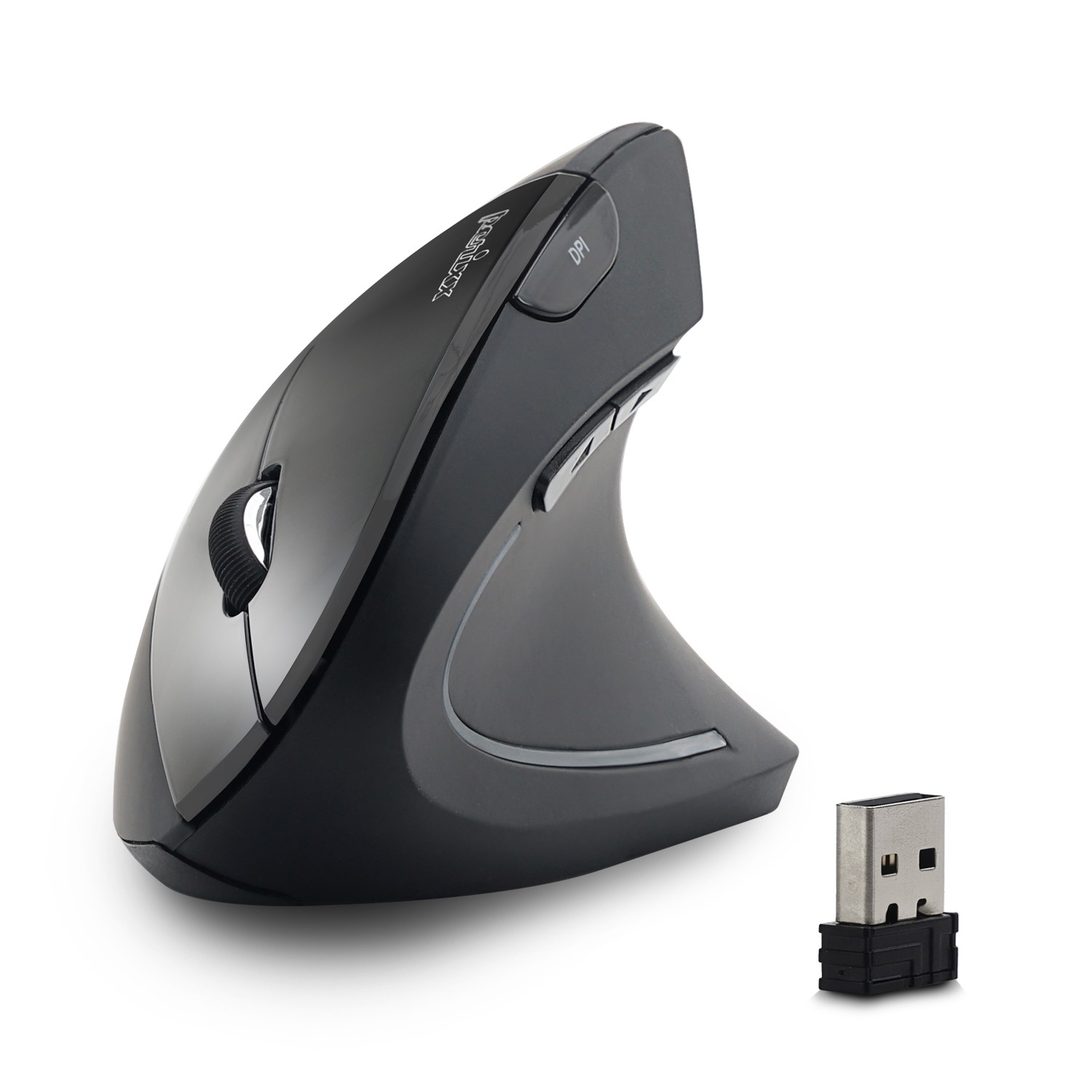 Perixx PERIMICE-713 Wireless Ergonomic Vertical Mouse - 1000/1500/2000 DPI - Right Handed - Recommended with RSI User