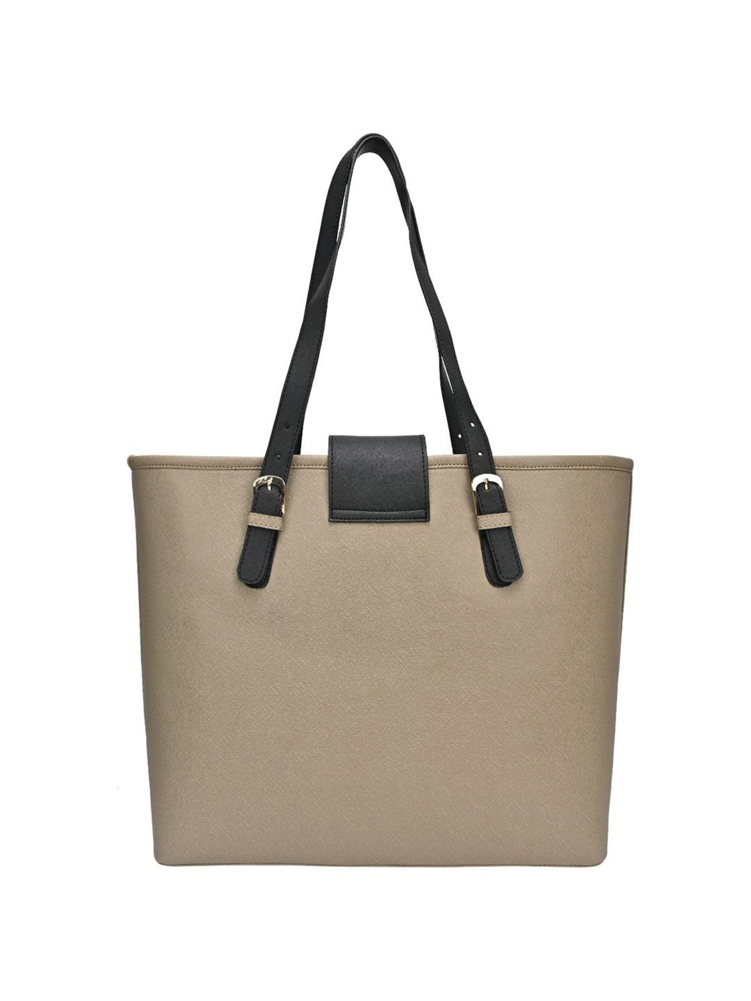 Horra Grey Solid Tote Handbag