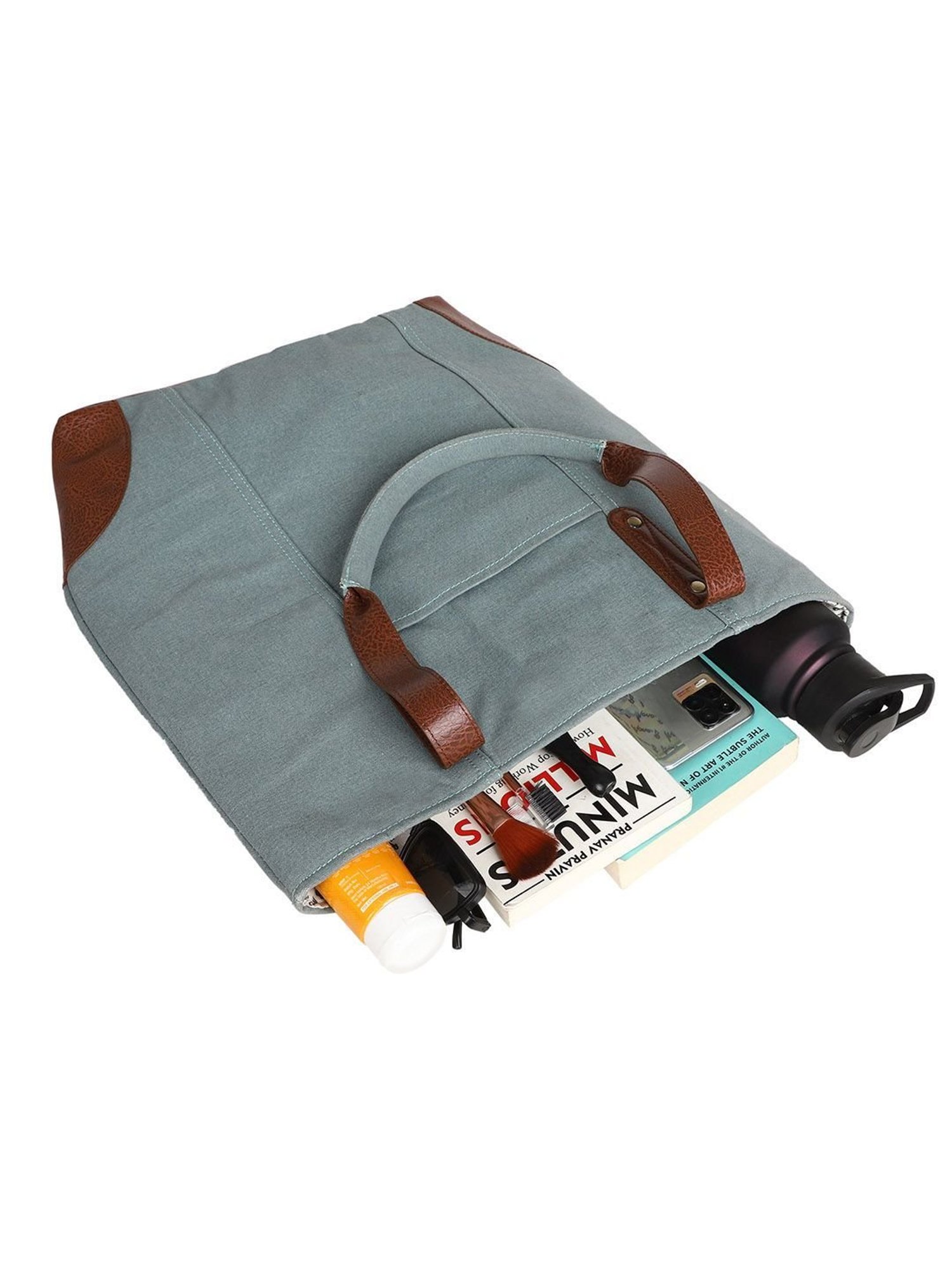 Mona B Sky Blue Large Tote Bag