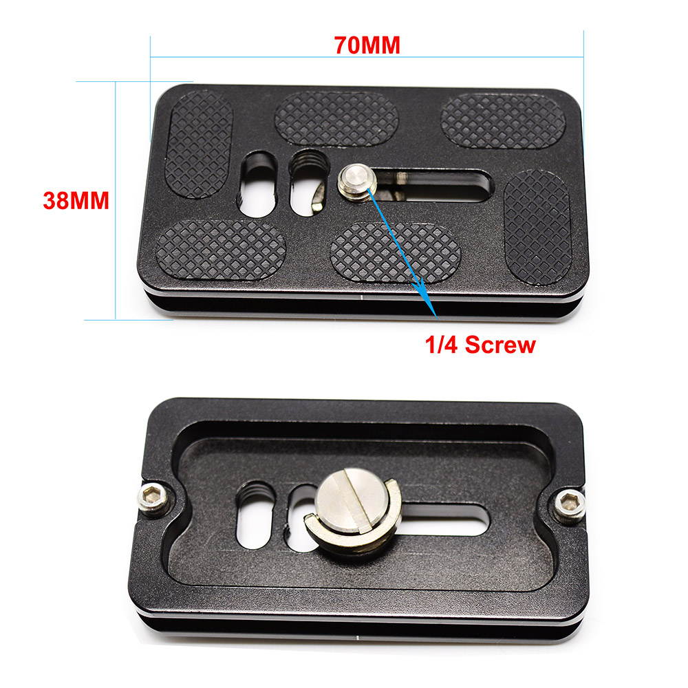 koolehaoda Quick Release Plate Clamp + Quick Release Plate with Adjustable Lever and Knob Solid Aluminum Compatible with AS Standard Interface Ball Head Or Tripod Etc