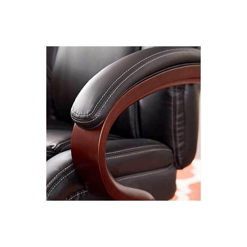 45783A Bellamy Bonded Leather Executive Office Chair with Memory Foam Cushions, Black