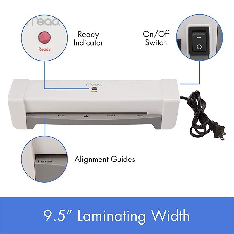 Laminator, Thermal, HeatSeal Lamination Machine, 9.5" Max Width, includes EZAlign Laminating Sheets / Pouches (M1701862)