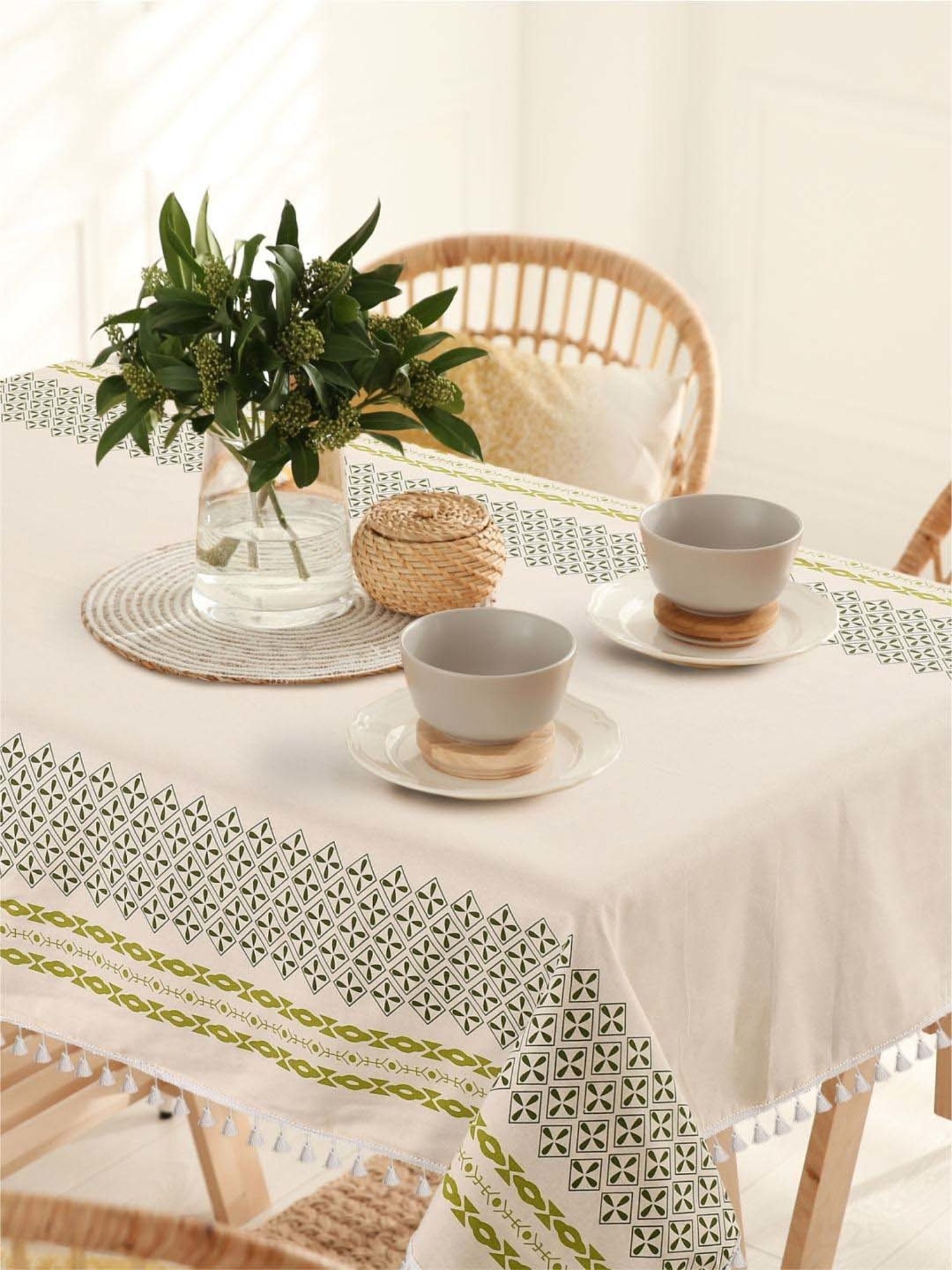 Romee Beige Cotton Checks Table Linen Sets
