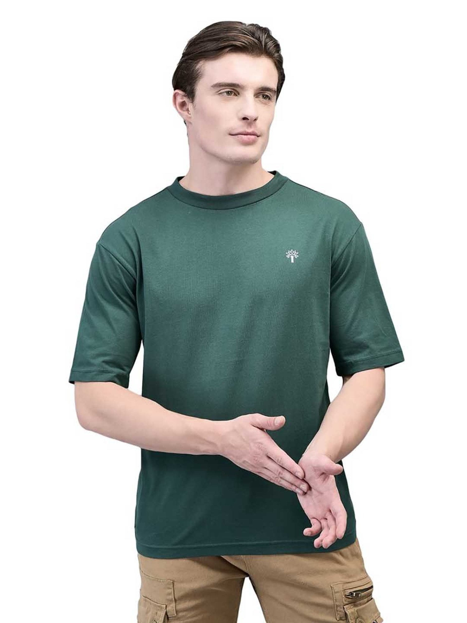Woodland Green Regular Fit Crew T-Shirt
