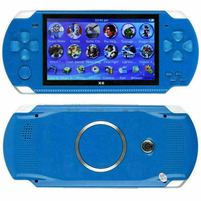 Handheld Retro Game Console 32 Bit 4.3" 8GB Built in 10000 games Portable PSP Game Dual Joystick with Camera X6