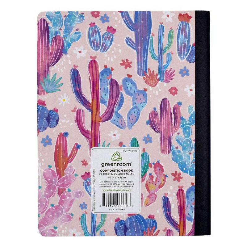 Cactus College Ruled Composition Notebook Dark Pink - Greenroom