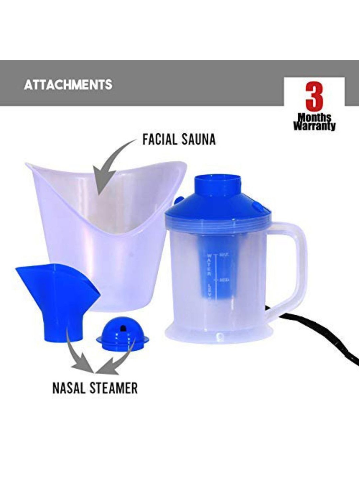 MCP WVP01 3 In 1 Steam Inhaler (White/Blue)