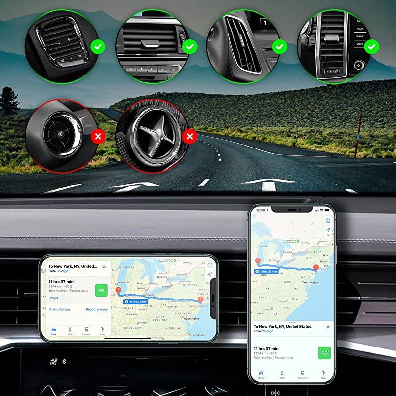 Magnetic Phone Car Mount Air Vent Phone Mount for Car by  360&deg; Adjustable Universal Magnet Phone Holder  Compatible with Any Cell Phone iPhone Galaxy LG Huawei