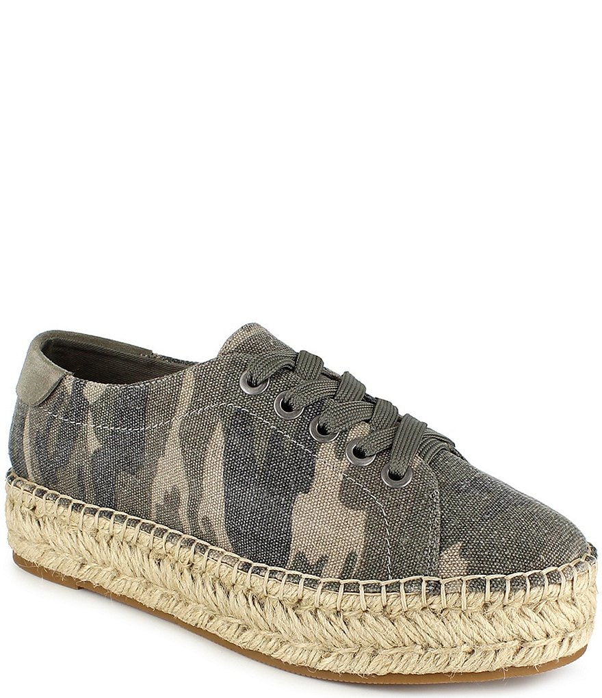 Splendid Laurel Camo Print Canvas Platform Espadrilles Sneakers