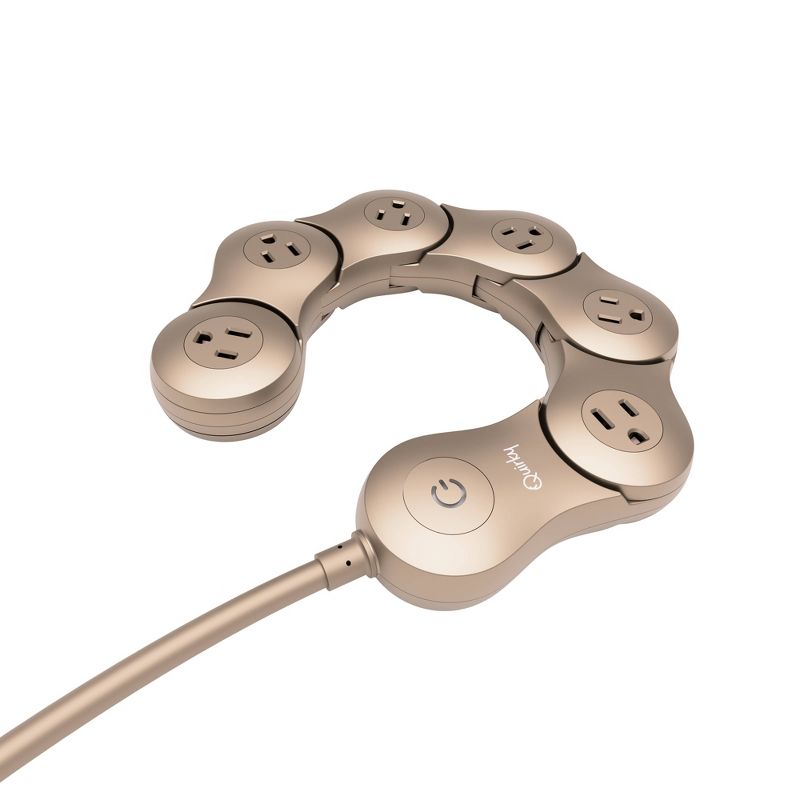 Quirky Pivot Power 6 Outlet Surge Protector Gold