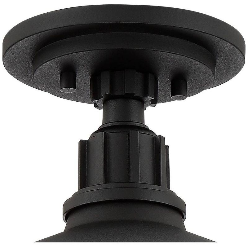 Franklin Iron Works Rustic Outdoor Ceiling Light Fixture Urban Barn Black Aluminum 12" for Exterior House Porch Patio Deck