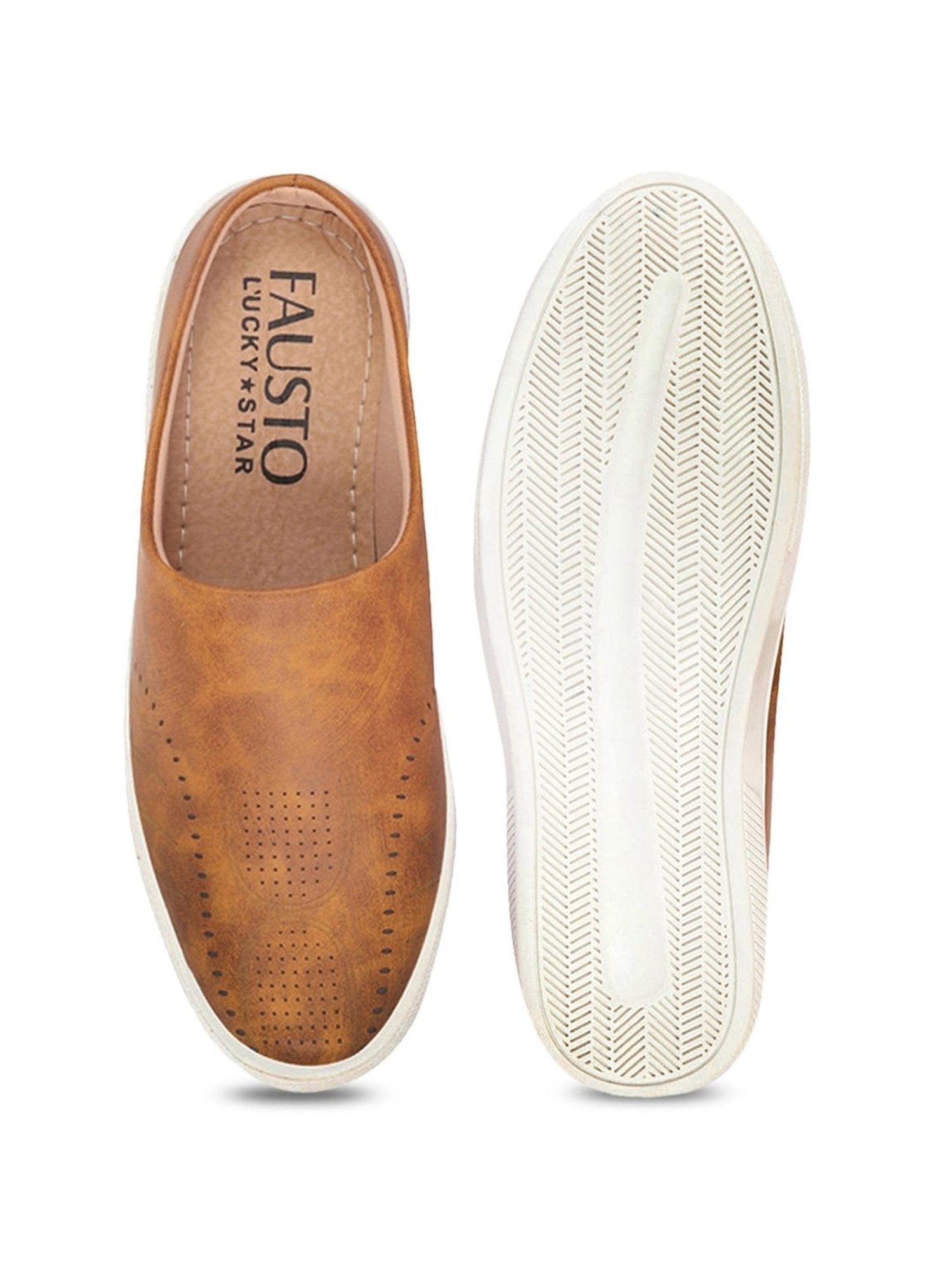 Fausto Men's Tan Mule Shoes