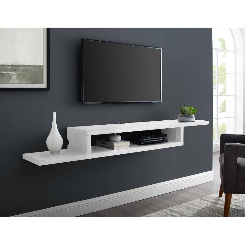 72" Asymmetrical Wall Mounted TV Console White - Martin Furniture