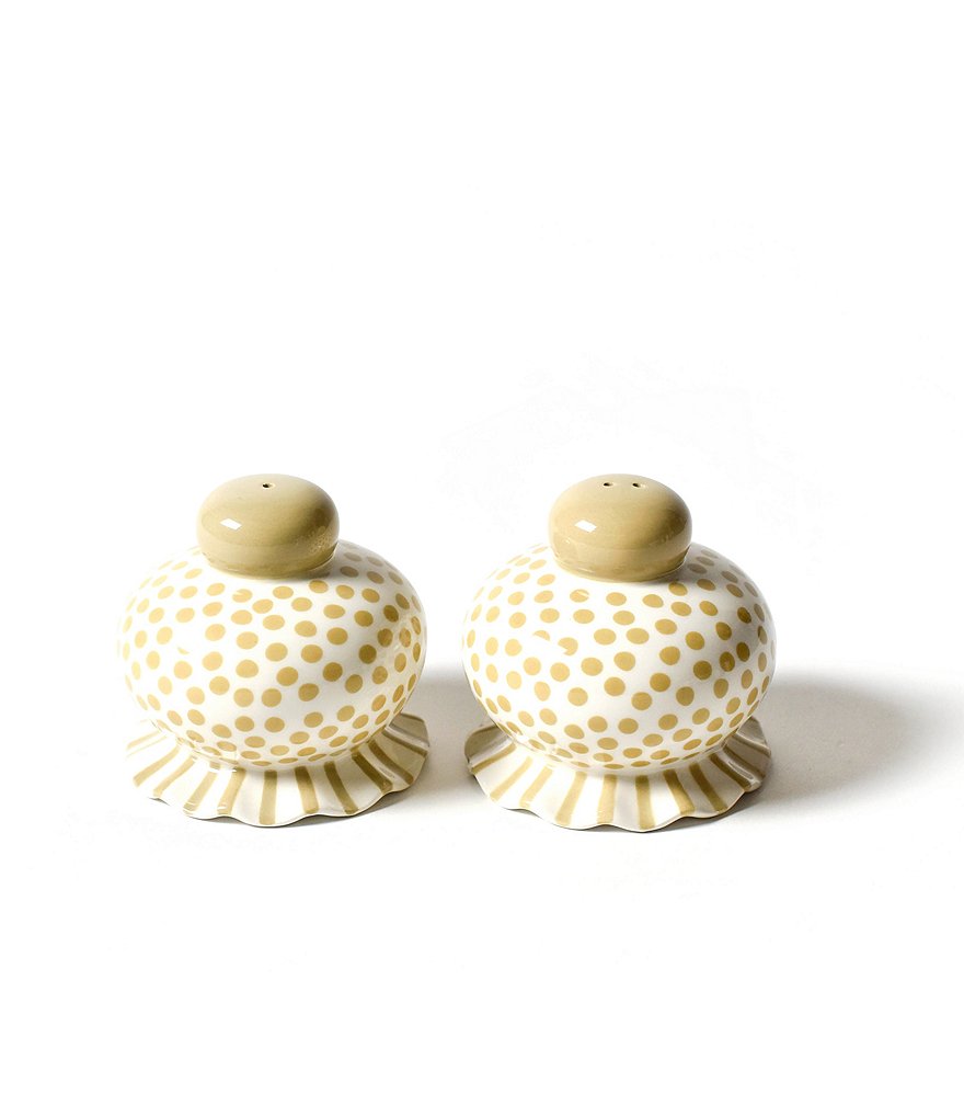 Coton Colors Cobble Small Dot Ruffle Salt and Pepper Shakers
