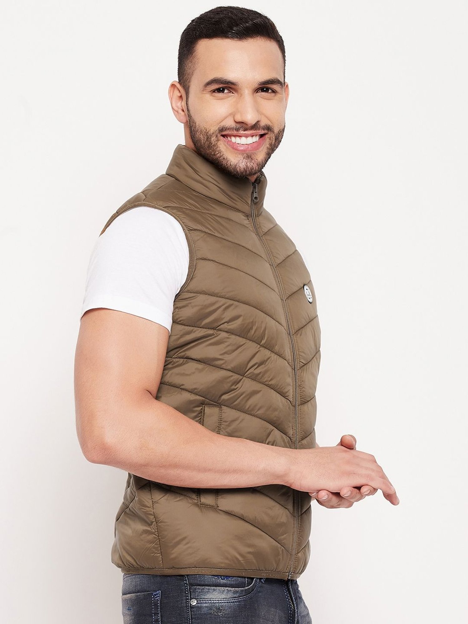 Duke Light Khaki Slim Fit Quilted Jacket