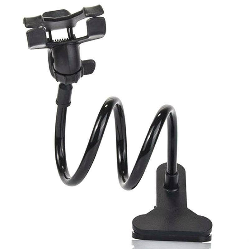 Gooseneck Bed Phone Holder Mount, Flexible Long Arm Clip Clamp for Desk, Lazy Bracket Bedside Stand, Compatible with iPhone X/8/7/6/6s/5 Samsung S8/S7 - Dark Blue