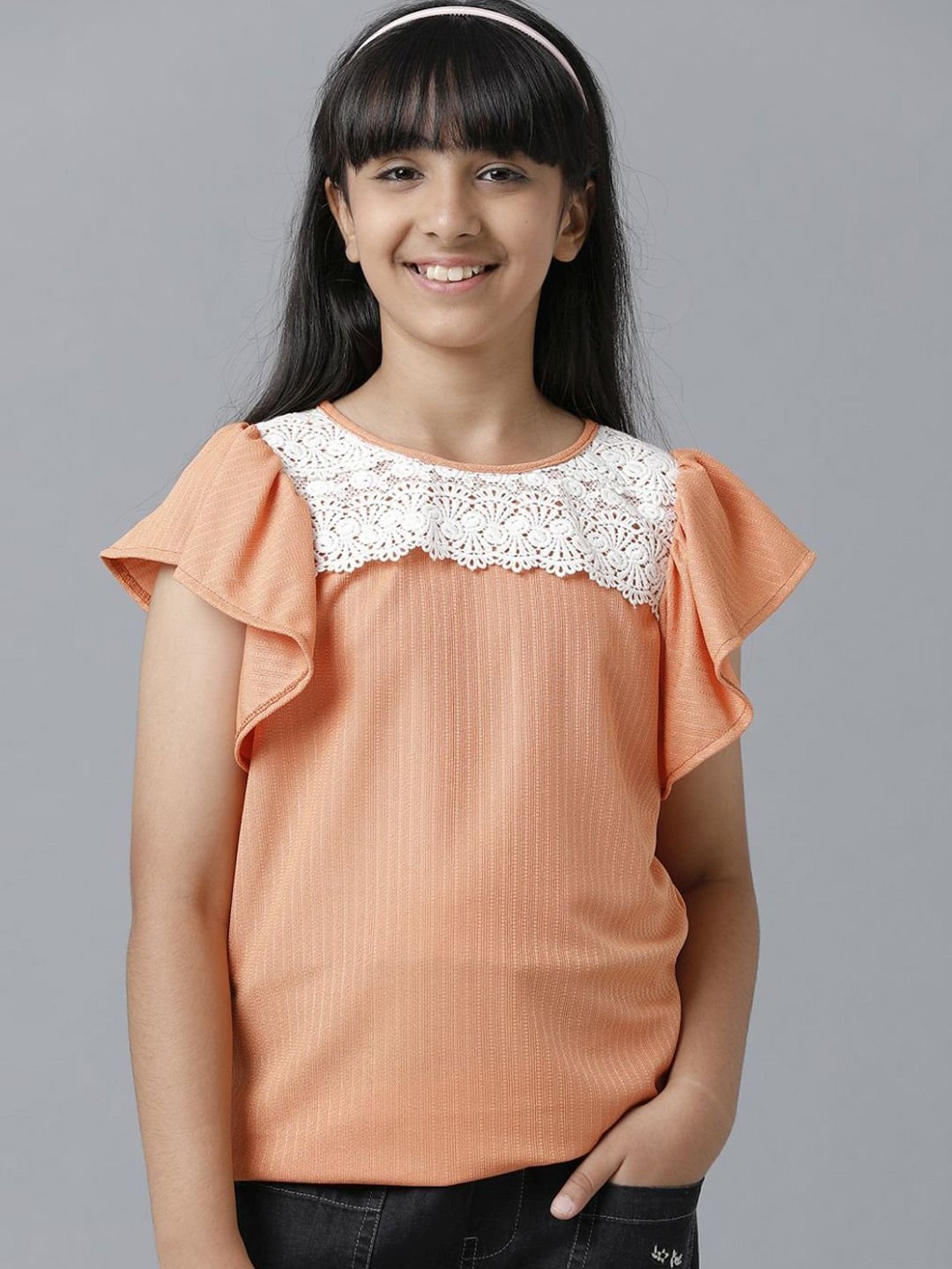 Tiny Girl Kids Pink Solid Top