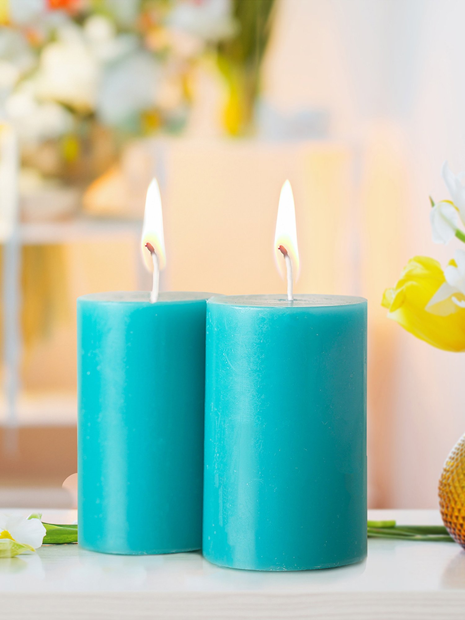 IRIS Blue Home Fragrances Cool Blue Fragrance Pillar Candles - Set of 2