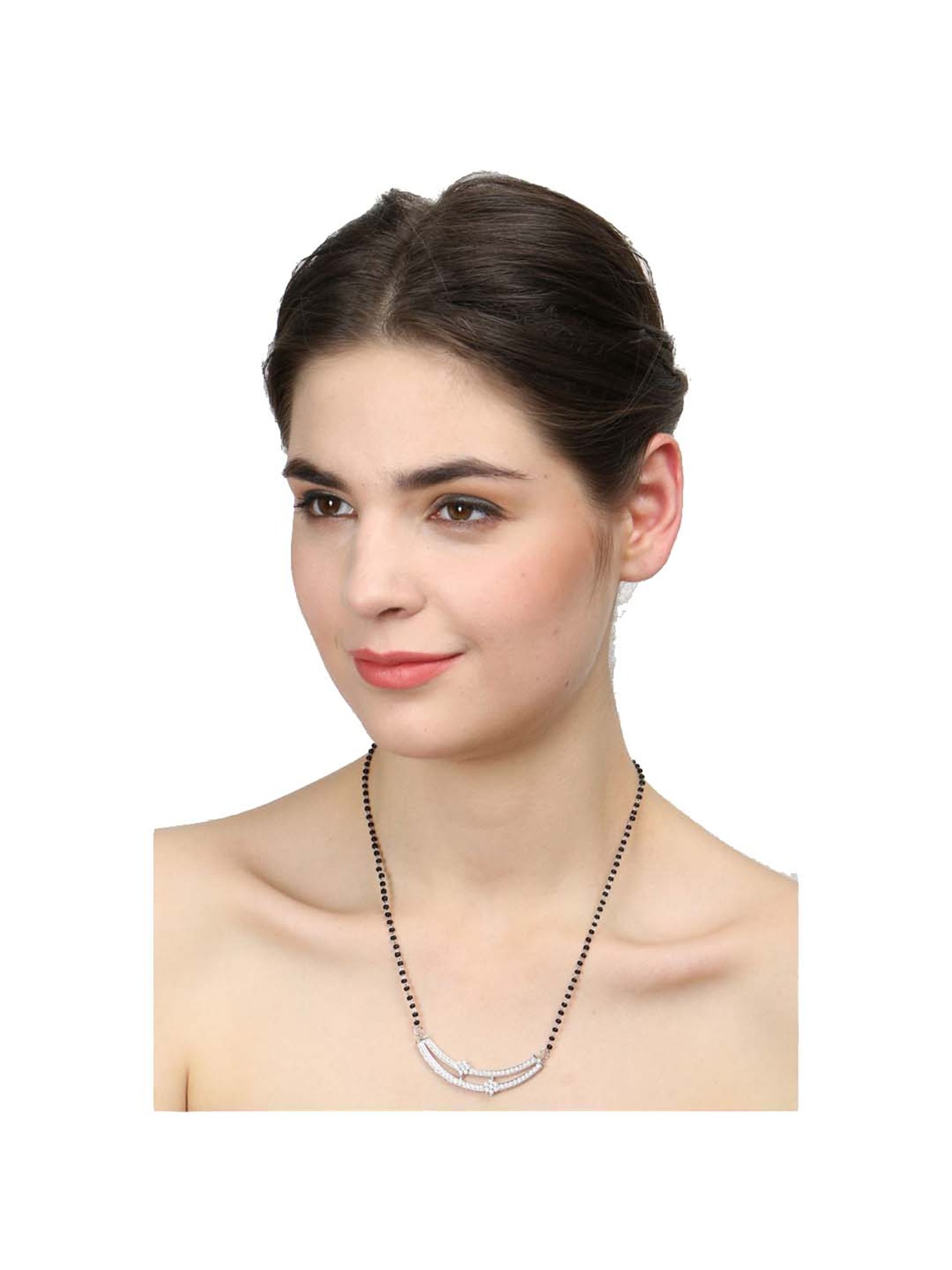 March by FableStreet 92.5 Sterling Silver Floral Mangalsutra for Women