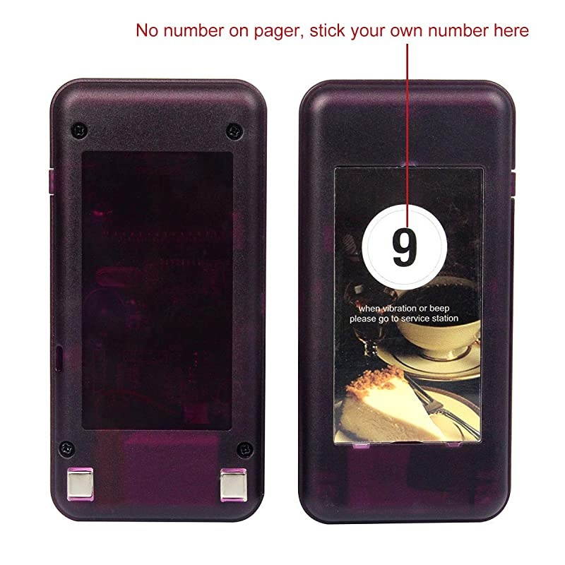 T111,T112 Single Buzzer,Lanyard Hole Design,3 Pompt Modes,Change Label Paper,Long Range,Rechargeable Pager for Nursery,Hospital,Restaurant