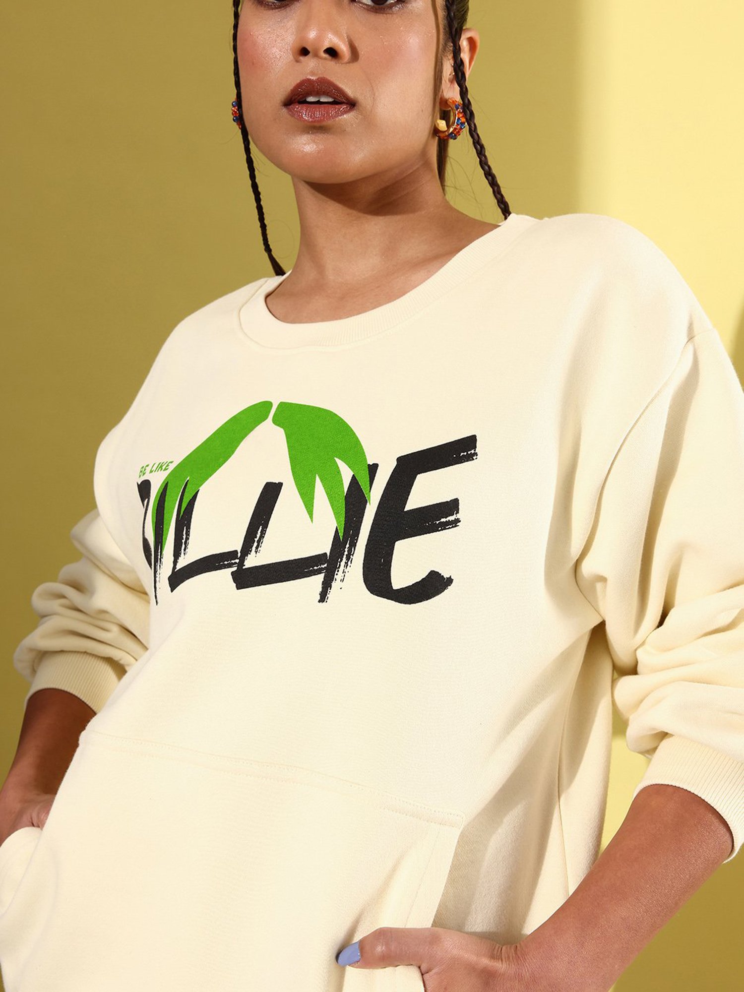 Difference of Opinion Off White Fleece Graphic Print Oversized Sweatshirt