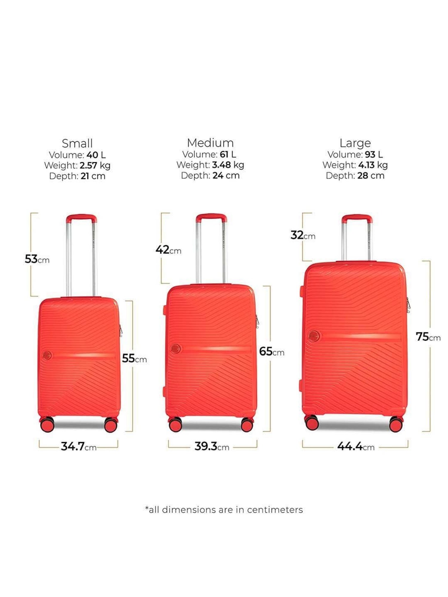 Nasher Miles Bruges Hard-Sided Polypropylene Cabin Luggage Red 20 inch |55cm Trolley Bag