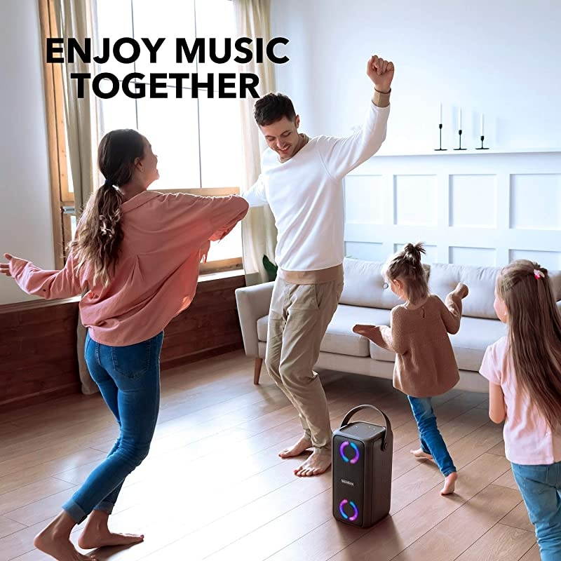 Trance Bluetooth Speaker, Outdoor Bluetooth Speaker with 18 Hour Playtime, BassUp Technology, Huge 101dB Sound, LED Lights,  App, IPX7 Waterproof, Wireless Speaker for Party