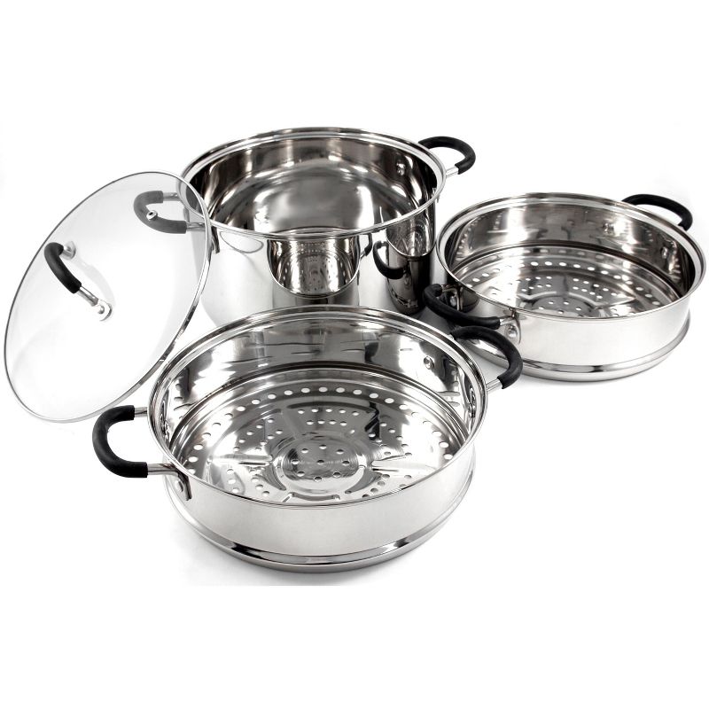 Joyce Chen Stainless Steel 3 Tier Steamer, 6 Quart Capacity