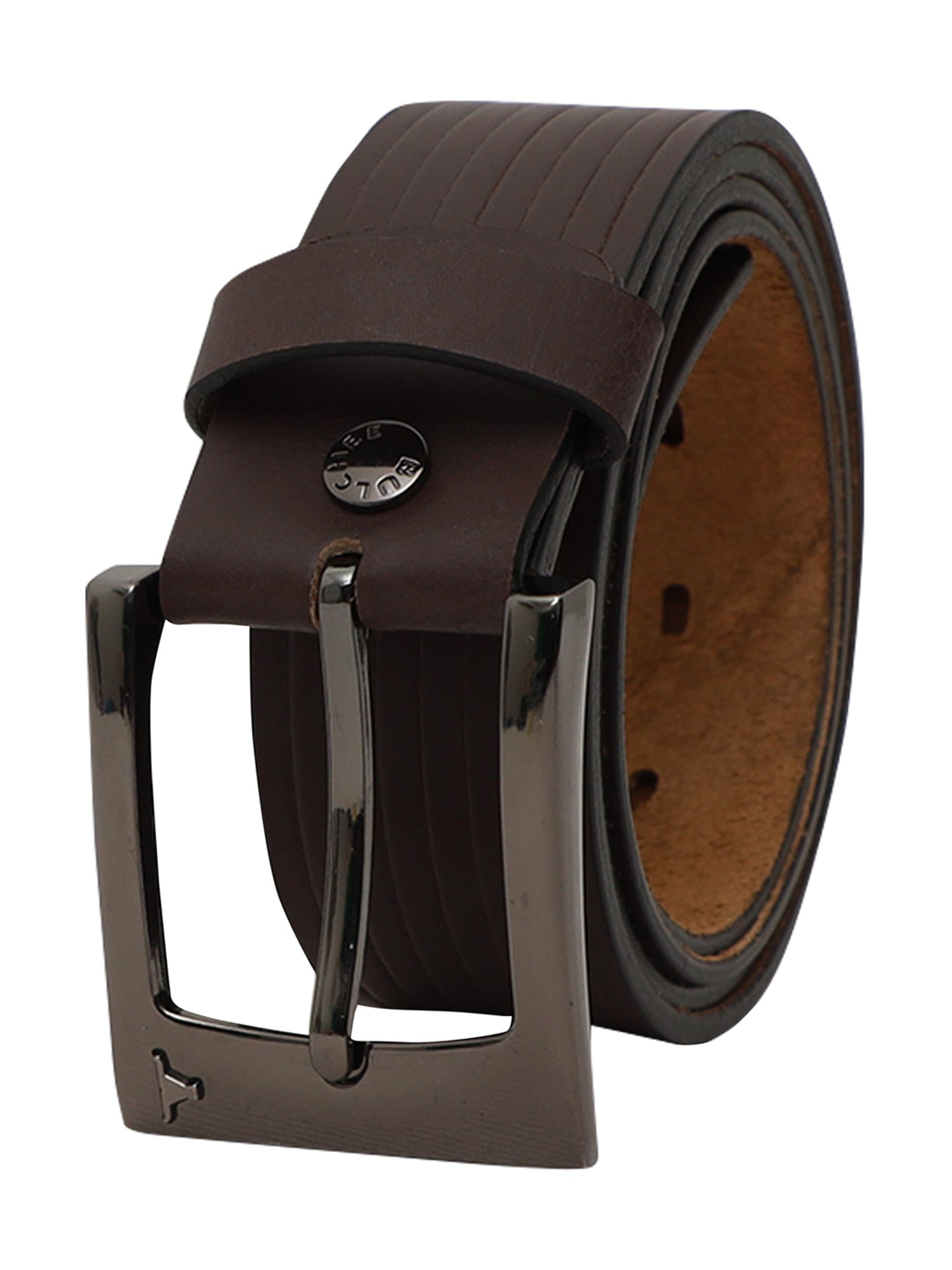 BULCHEE Brown Leather Casual Belt for Men