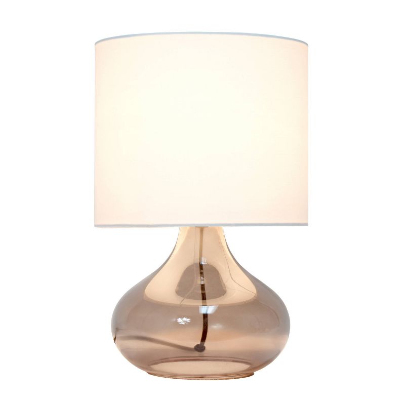 Glass Raindrop Table Lamp with Fabric Shade Smoke Gray - Simple Designs