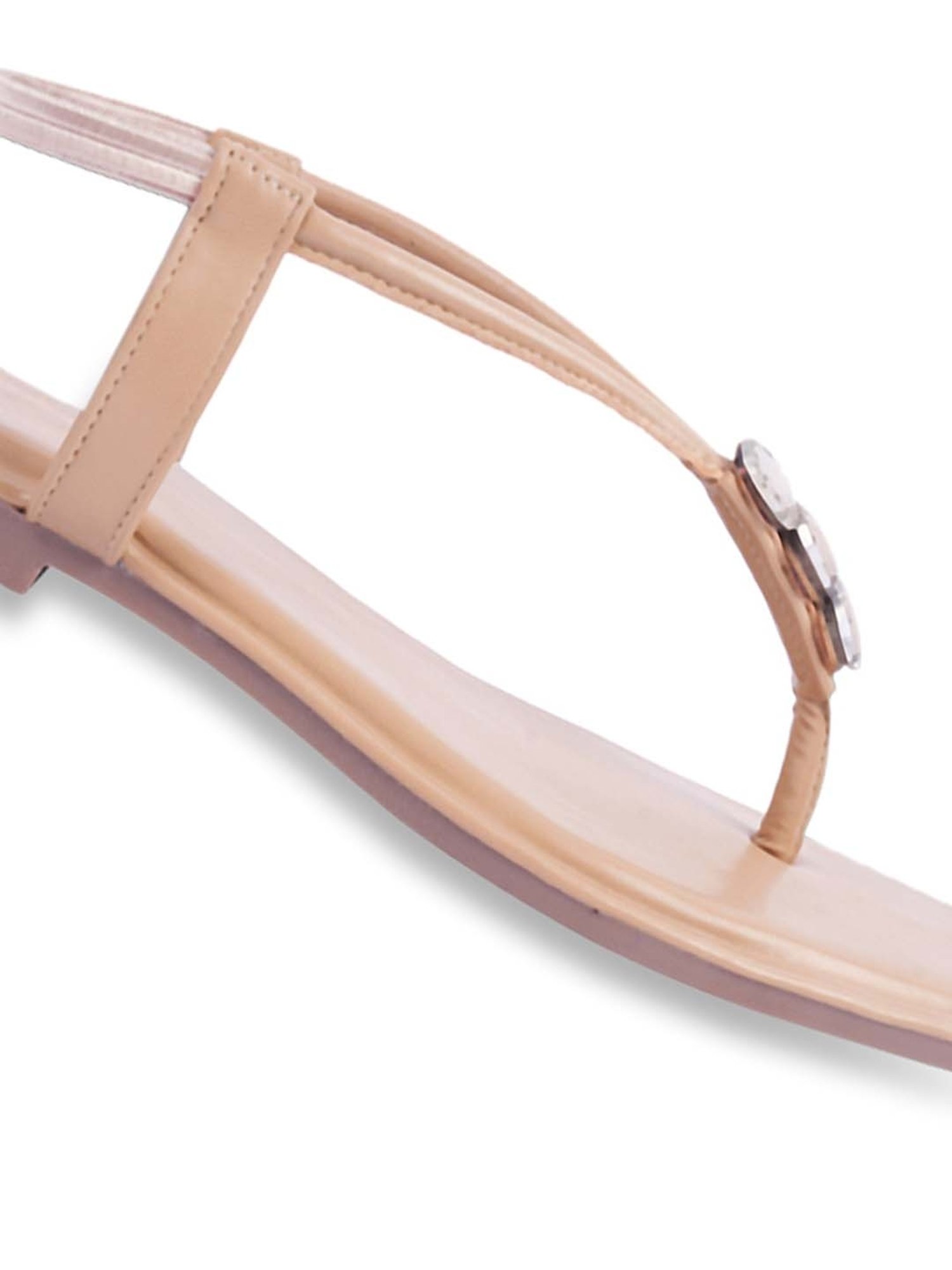 Shoetopia Women's Beige Sling Back Sandals