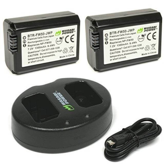 Wasabi Power Battery (2-Pack) and Dual Charger for Sony NP-FW50
