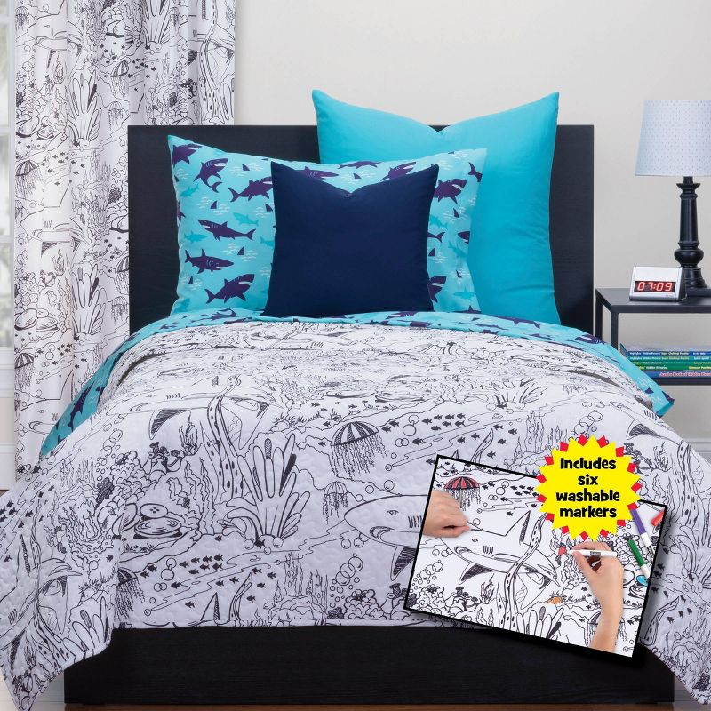 Full/Queen Talca Quilt Blue/White/Red - Jessica Simpson
