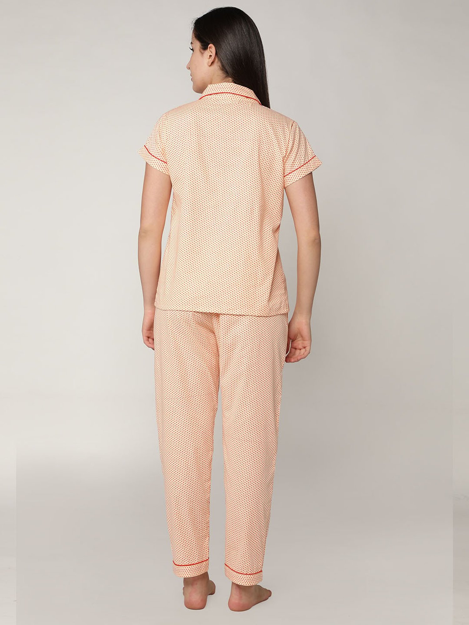 N-Gal Orange Printed Shirt with Pyjamas