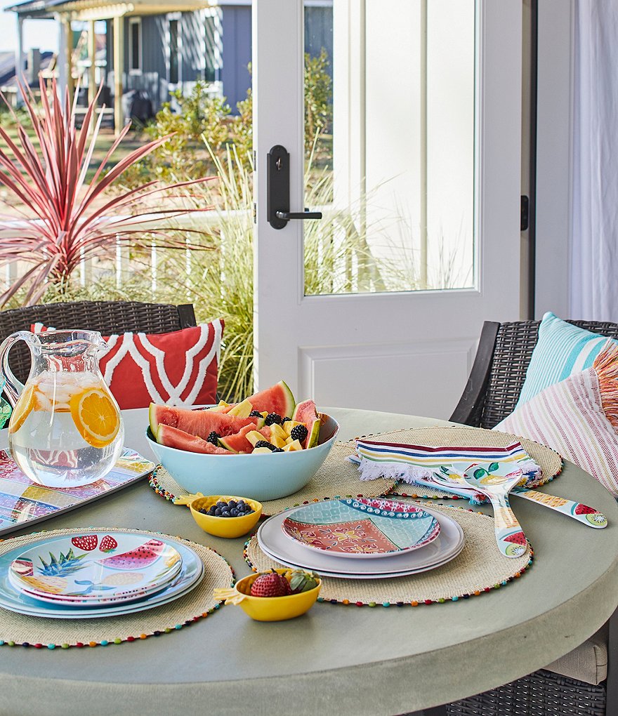 Southern Living Melamine Summer Fruit Salad Plates, Set of 4