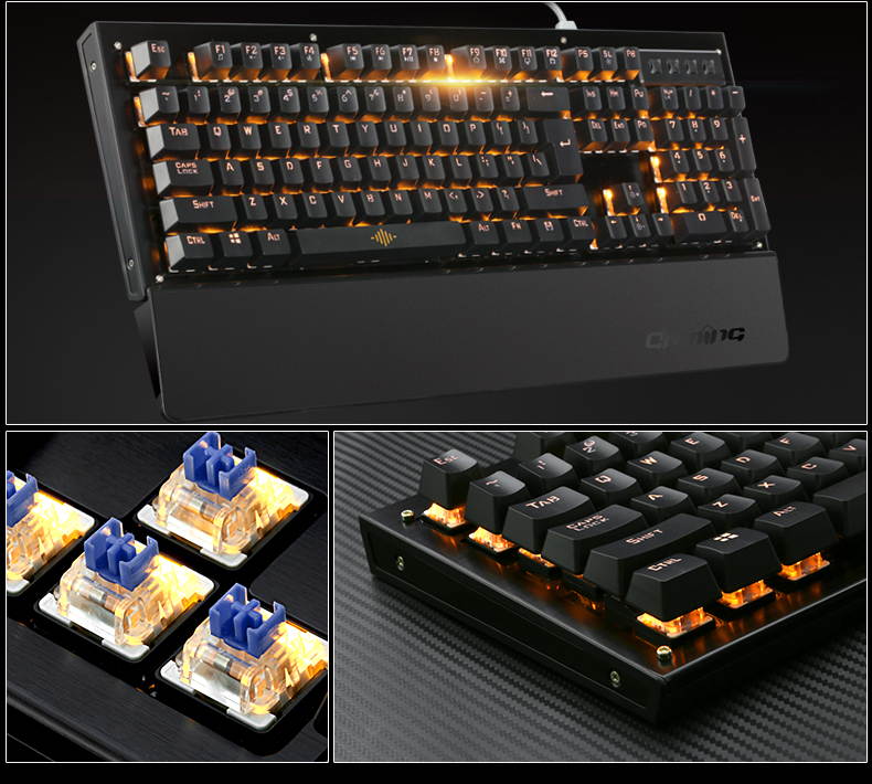 CORN K-29 104Key Mechanical LED Backlit Gaming Keyboard w/ Detachable Wrist Rest- Black Switch