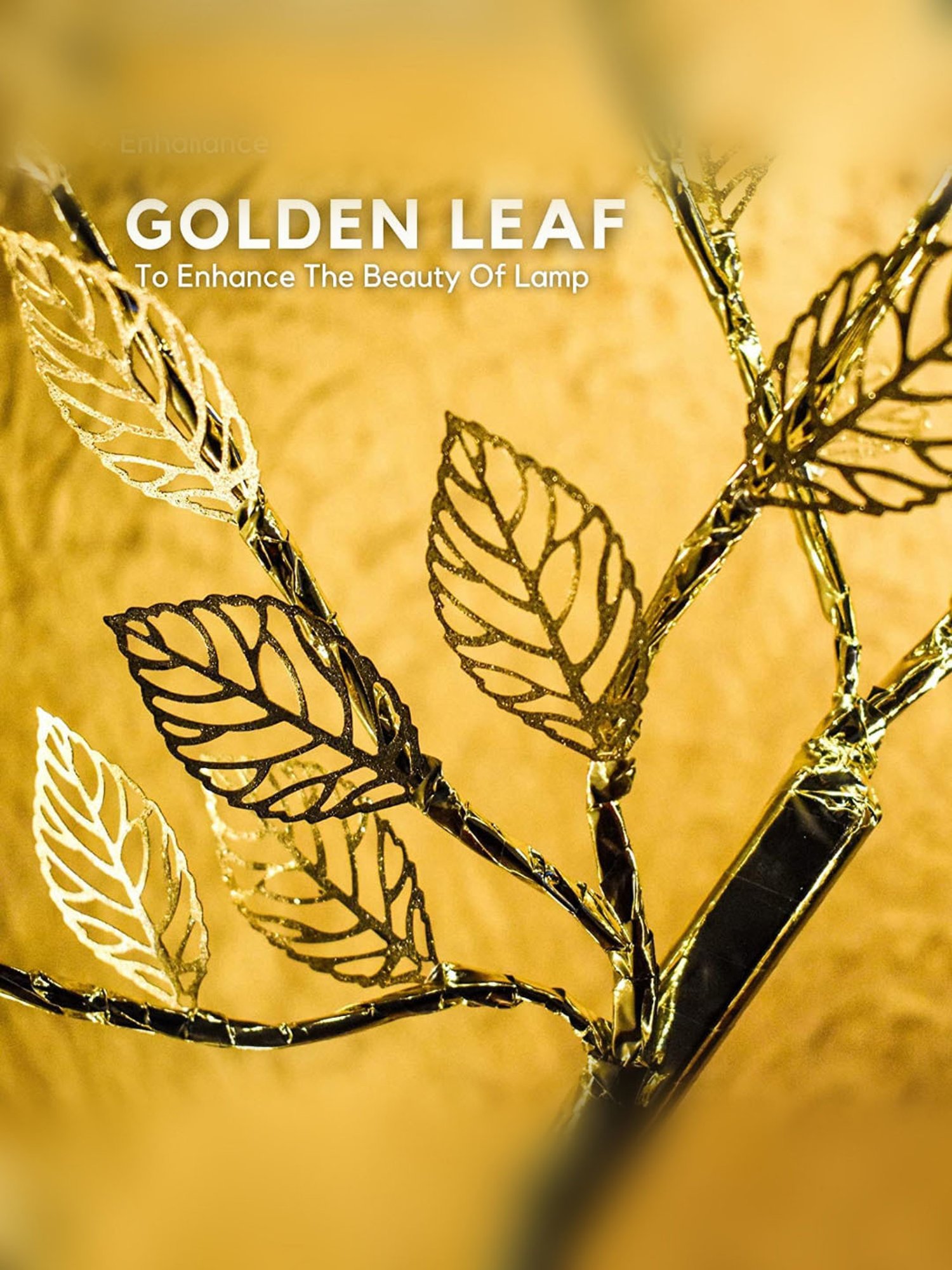 Xergy 20 inch Tabletop Bonsai Tree Light with 24 Golden Leaf Spirit Tree Lamp (Warm white)